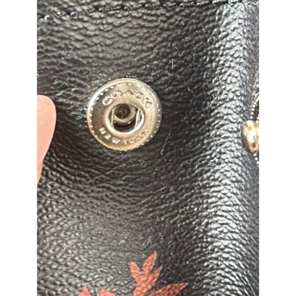 Coach F76681 Surrey Carryall Thorn Roses Print Black Leather Satchel Pre-owned - Picture 9 of 16